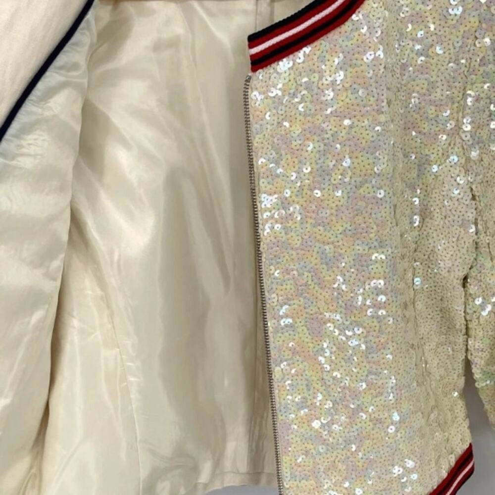 J.Crew Collection Sequin coated Bomber Blazer Jacket Size 2 - Picture 12 of 16